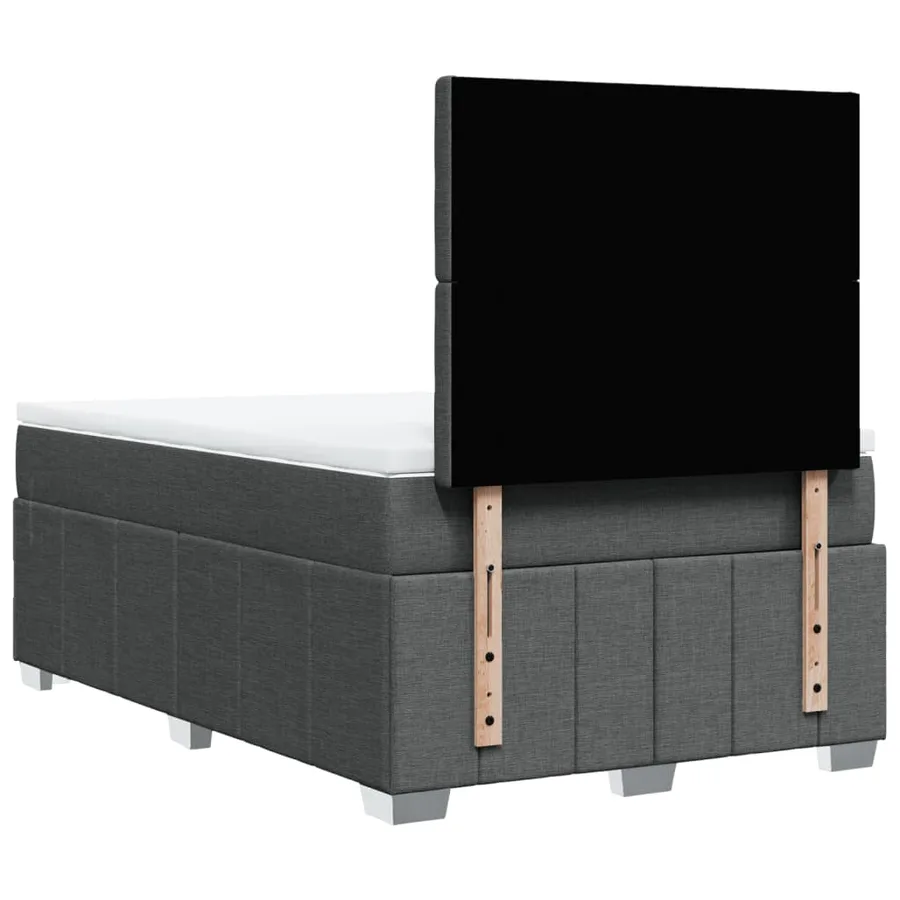 Sommier à lattes de lit avec matelas Gris foncé 120x200cm Tissu - 6