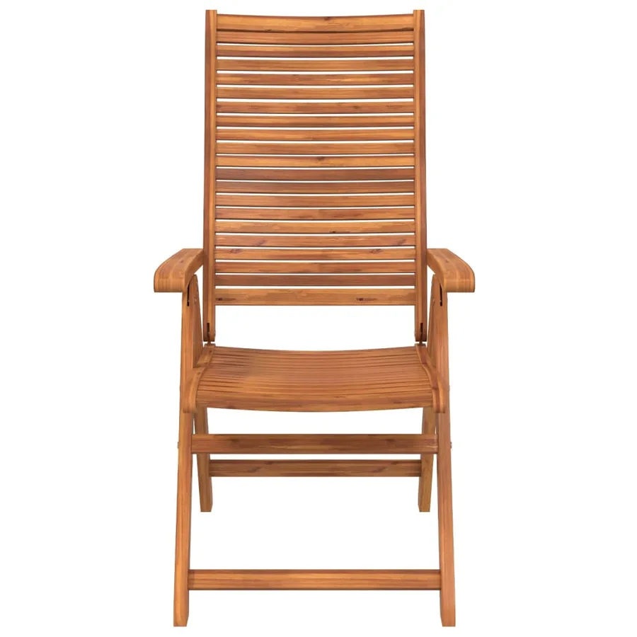Chaises inclinables de jardin lot de 4 bois massif acacia - 4