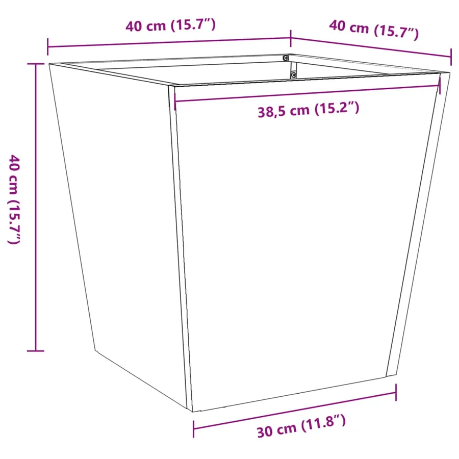 Jardinières 2 pcs blanc 40x40x40 cm acier - 12