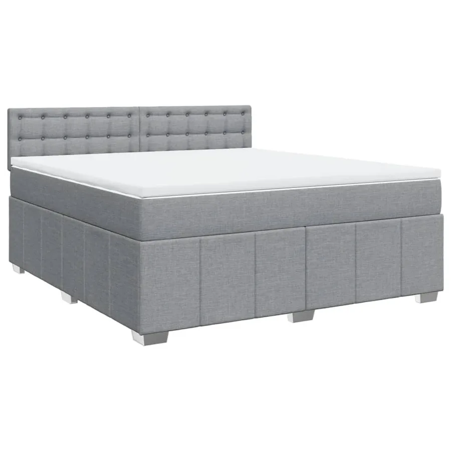 Sommier à lattes de lit avec matelas Gris clair 180x200cm Tissu - 2