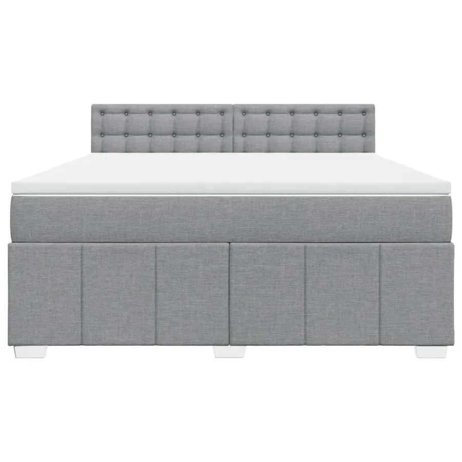 Sommier à lattes de lit avec matelas Gris clair 180x200cm Tissu - 4