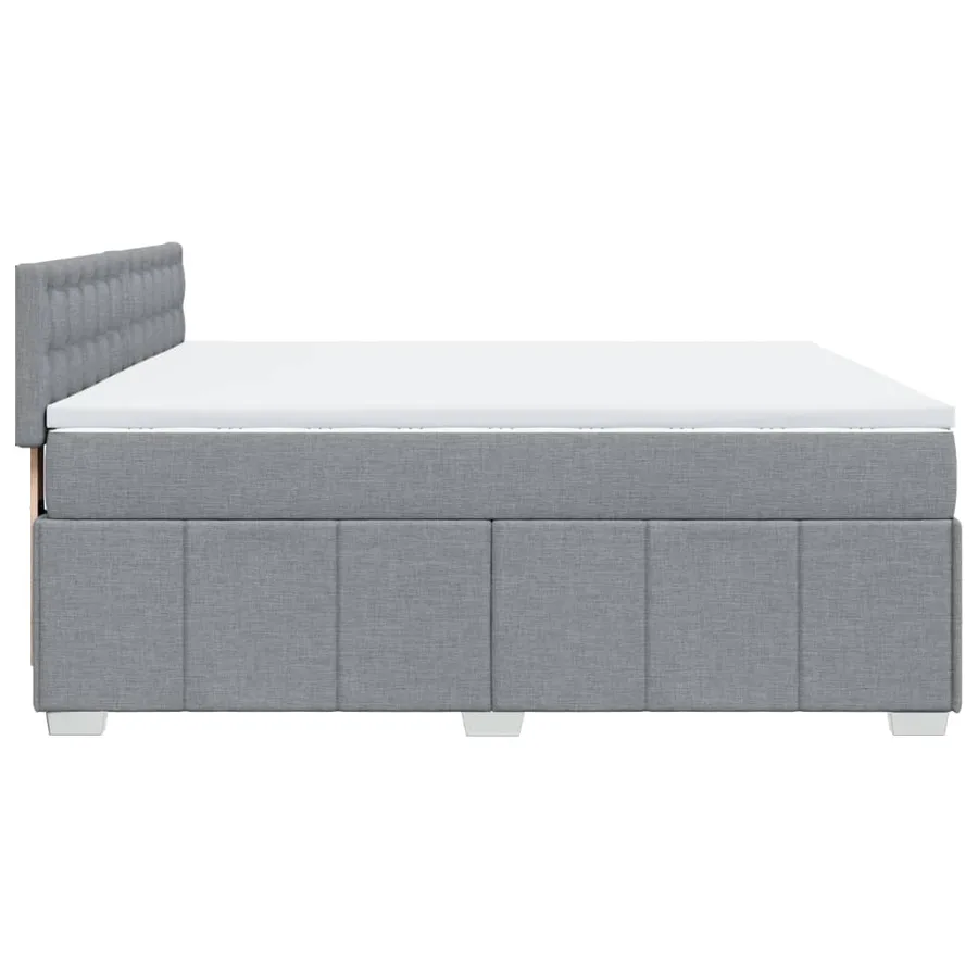 Sommier à lattes de lit avec matelas Gris clair 180x200cm Tissu - 5
