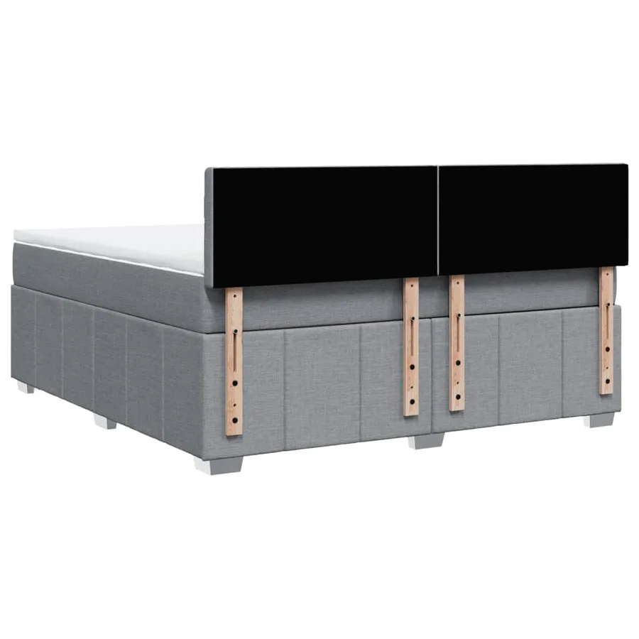 Sommier à lattes de lit avec matelas Gris clair 180x200cm Tissu - 6