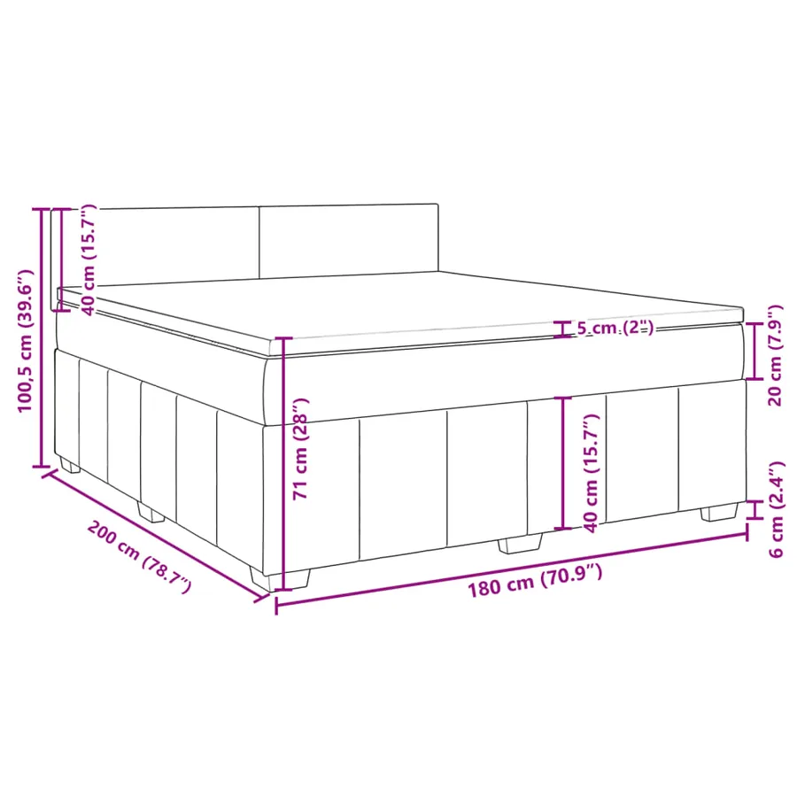 Sommier à lattes de lit avec matelas Gris clair 180x200cm Tissu - 13