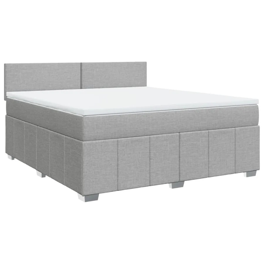Sommier à lattes de lit avec matelas Gris clair 180x200cm Tissu - 2