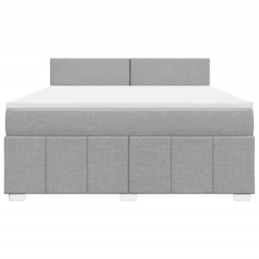 Sommier à lattes de lit avec matelas Gris clair 180x200cm Tissu - 4