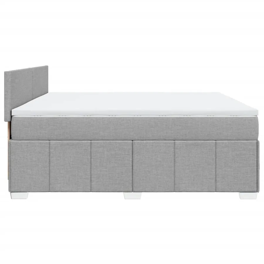 Sommier à lattes de lit avec matelas Gris clair 180x200cm Tissu - 5