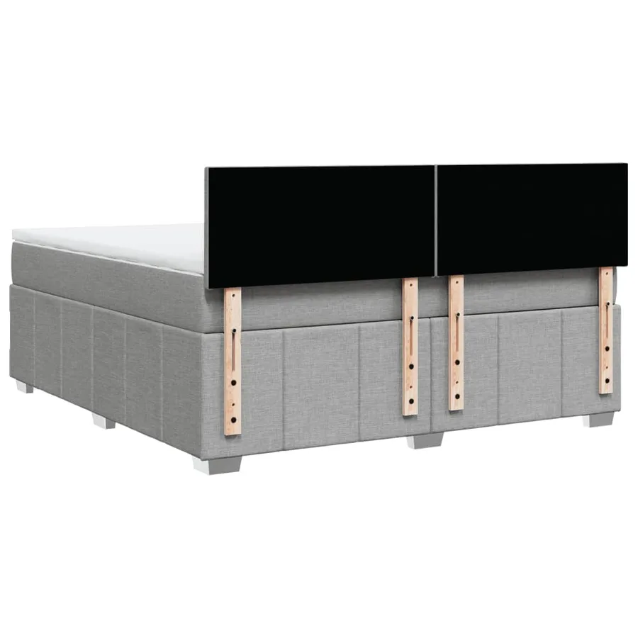 Sommier à lattes de lit avec matelas Gris clair 180x200cm Tissu - 6