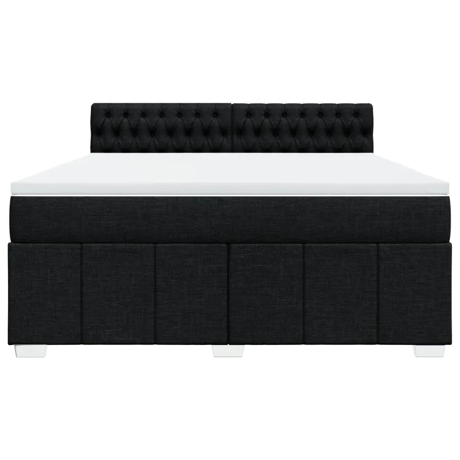 Sommier à lattes de lit avec matelas Noir 180x200 cm Tissu - 4