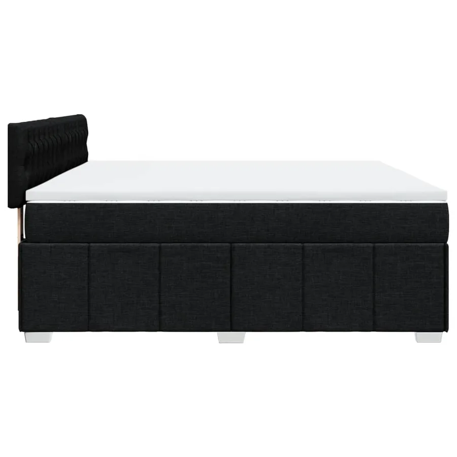 Sommier à lattes de lit avec matelas Noir 180x200 cm Tissu - 5