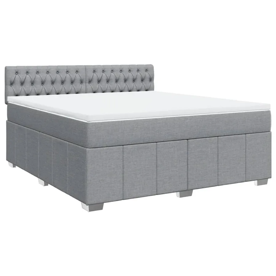 Sommier à lattes de lit avec matelas Gris clair 180x200cm Tissu - 2