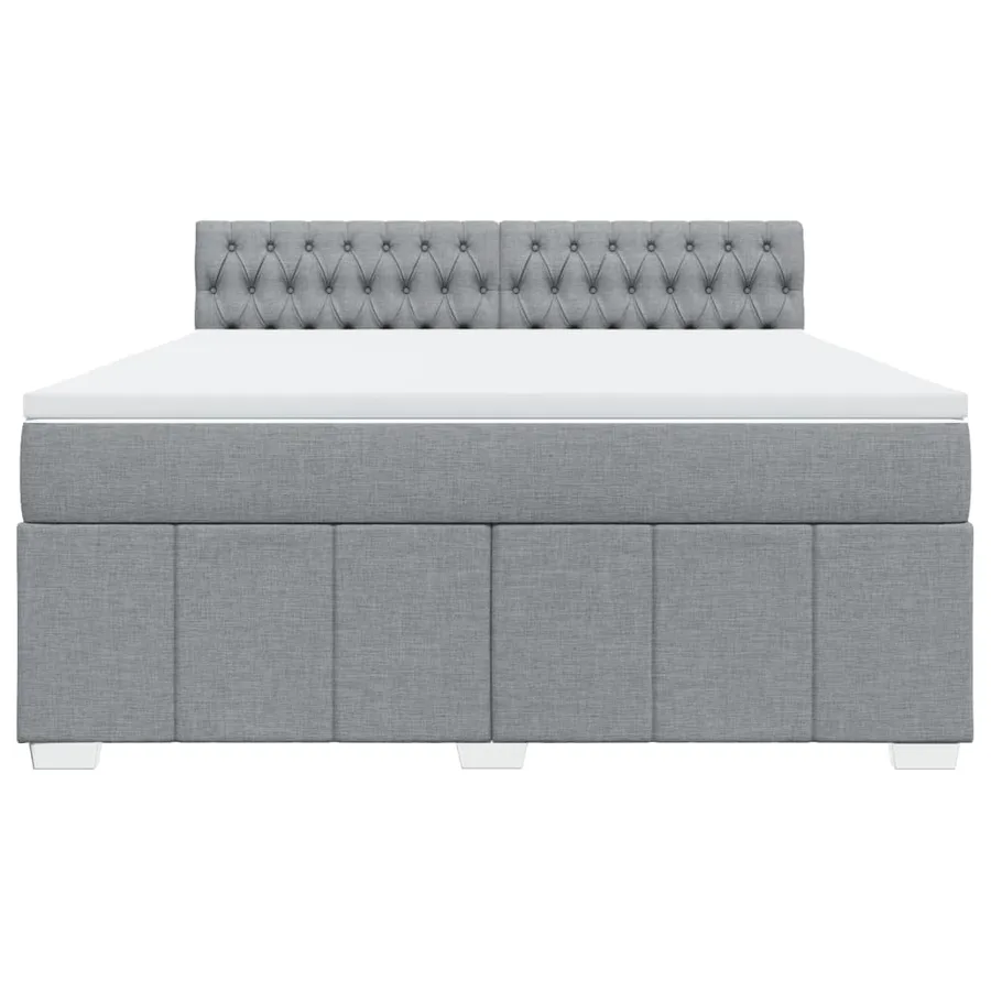Sommier à lattes de lit avec matelas Gris clair 180x200cm Tissu - 4