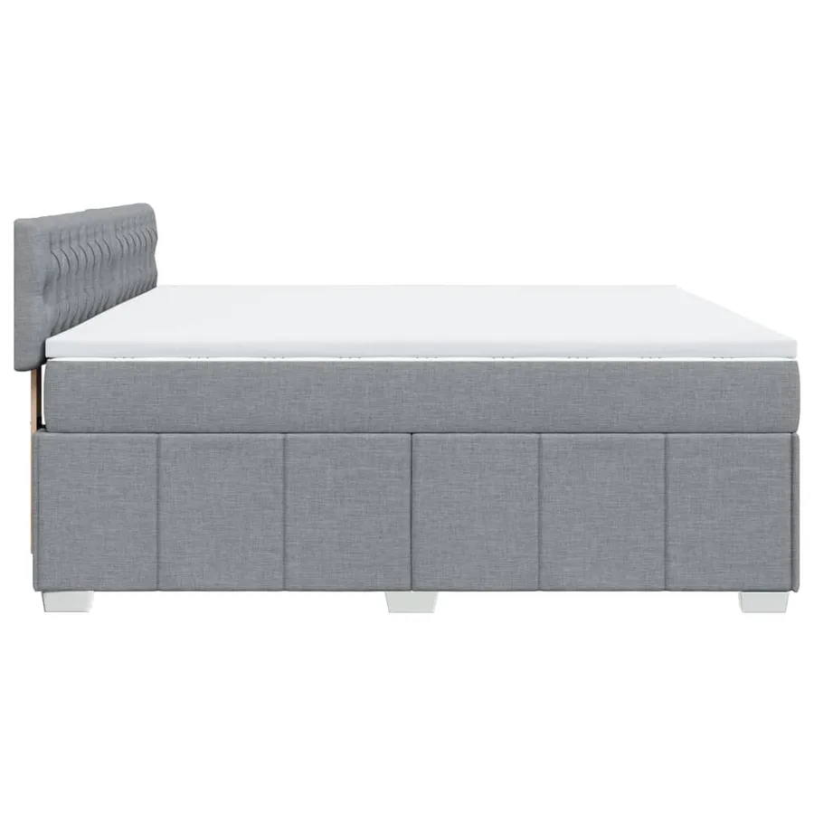 Sommier à lattes de lit avec matelas Gris clair 180x200cm Tissu - 5