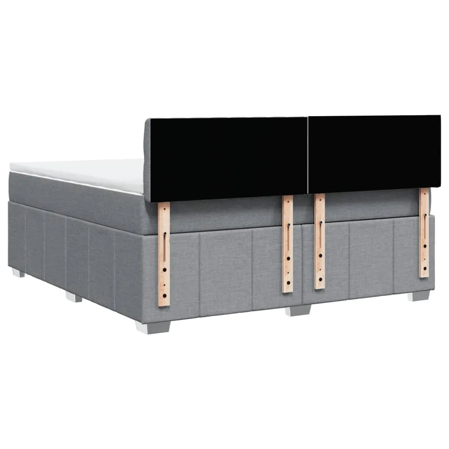 Sommier à lattes de lit avec matelas Gris clair 180x200cm Tissu - 6