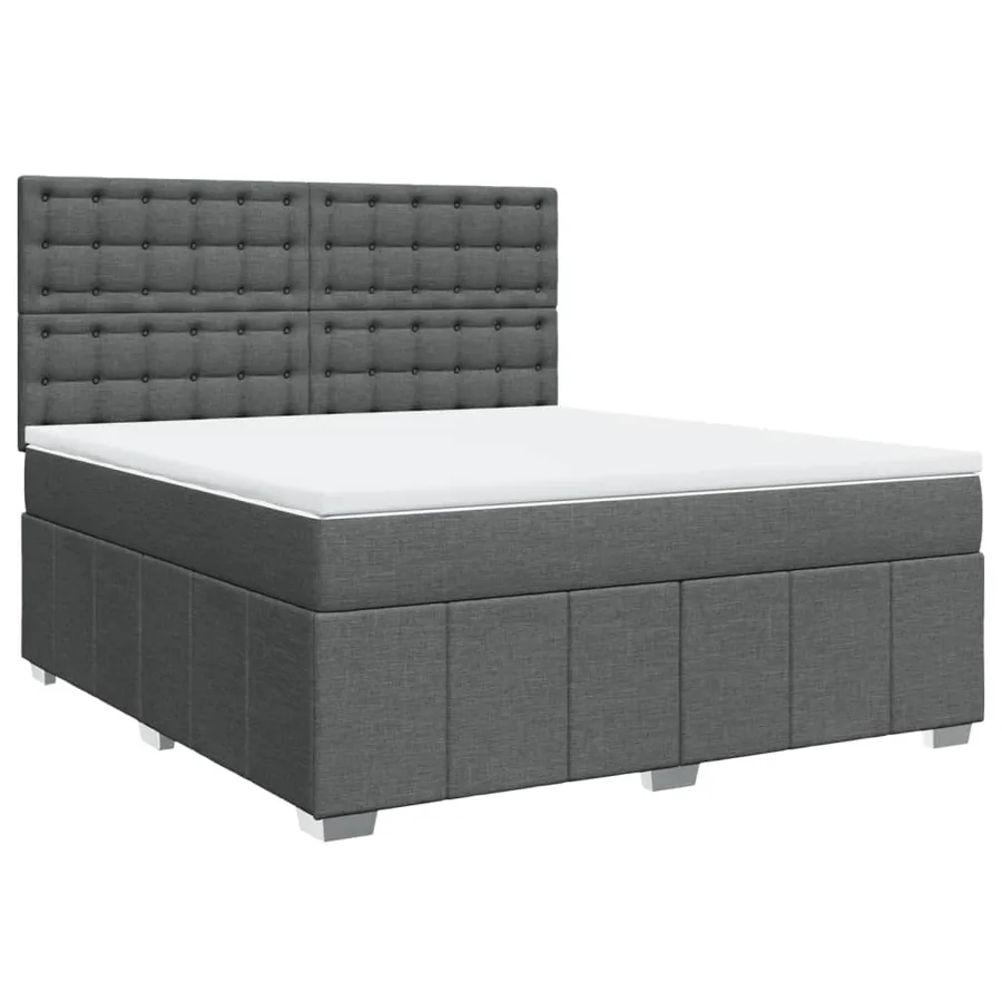 Sommier à lattes de lit avec matelas Gris foncé 180x200cm Tissu - 2