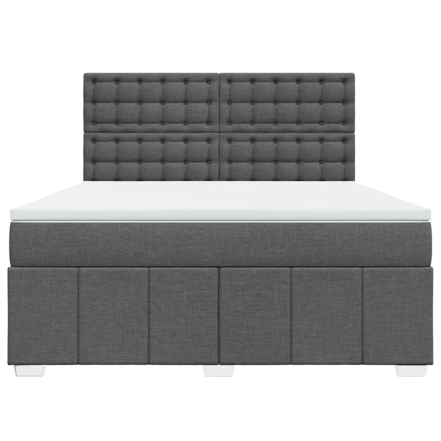 Sommier à lattes de lit avec matelas Gris foncé 180x200cm Tissu - 4