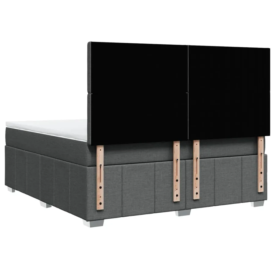 Sommier à lattes de lit avec matelas Gris foncé 180x200cm Tissu - 6