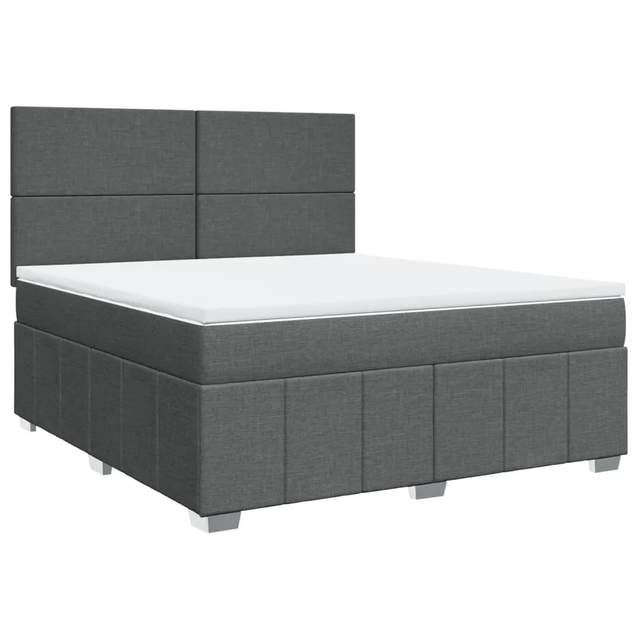 Sommier à lattes de lit avec matelas Gris foncé 180x200cm Tissu - 2