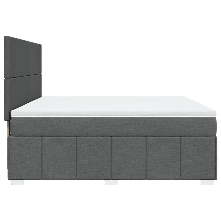 Sommier à lattes de lit avec matelas Gris foncé 180x200cm Tissu - 5