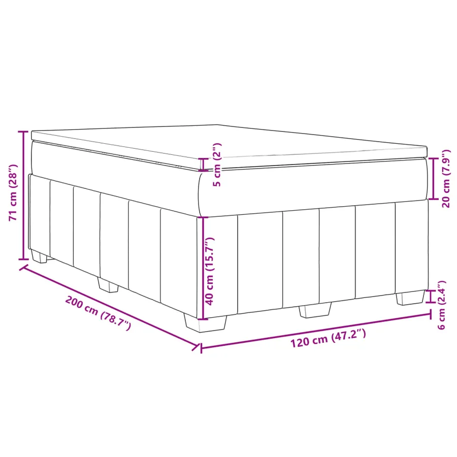 Sommier à lattes de lit avec matelas Gris clair 120x200cm Tissu - 12