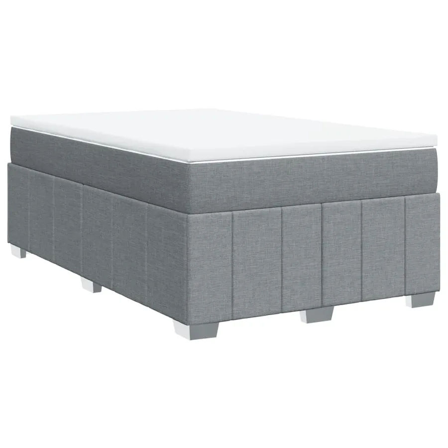 Sommier à lattes de lit avec matelas Gris clair 120x200cm Tissu - 2