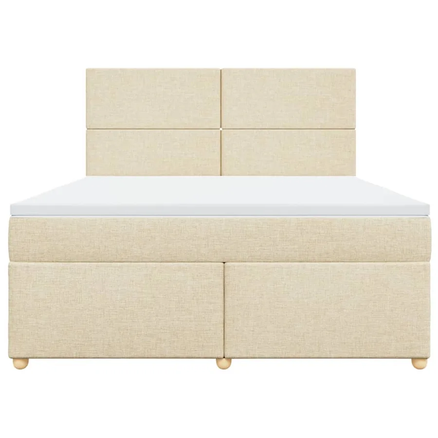 Sommier à lattes de lit avec matelas Crème 180x200 cm Tissu - 4