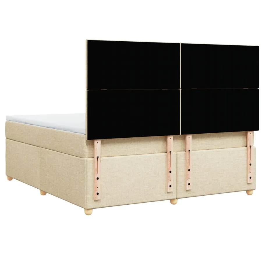 Sommier à lattes de lit avec matelas Crème 180x200 cm Tissu - 6