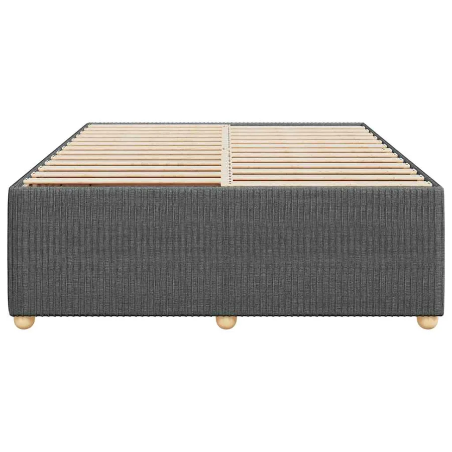 Cadre de lit sans matelas gris foncé 140x200 cm tissu - 4