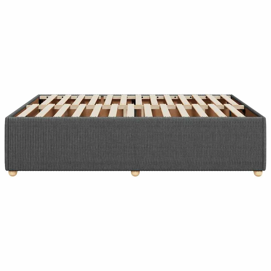 Cadre de lit sans matelas gris foncé 140x200 cm tissu - 5