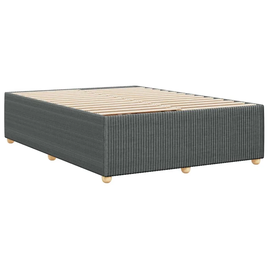 Cadre de lit sans matelas gris foncé 140x200 cm tissu - 6