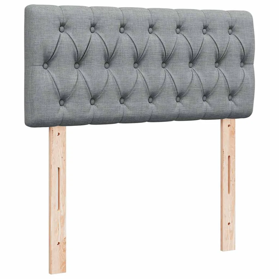 Sommier à lattes de lit avec matelas gris clair 80x200 cm tissu - 7