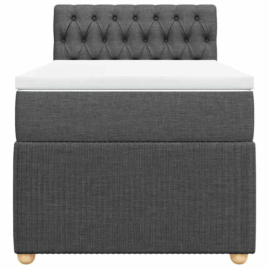 Sommier à lattes de lit avec matelas Gris foncé 80x200 cm Tissu - 6