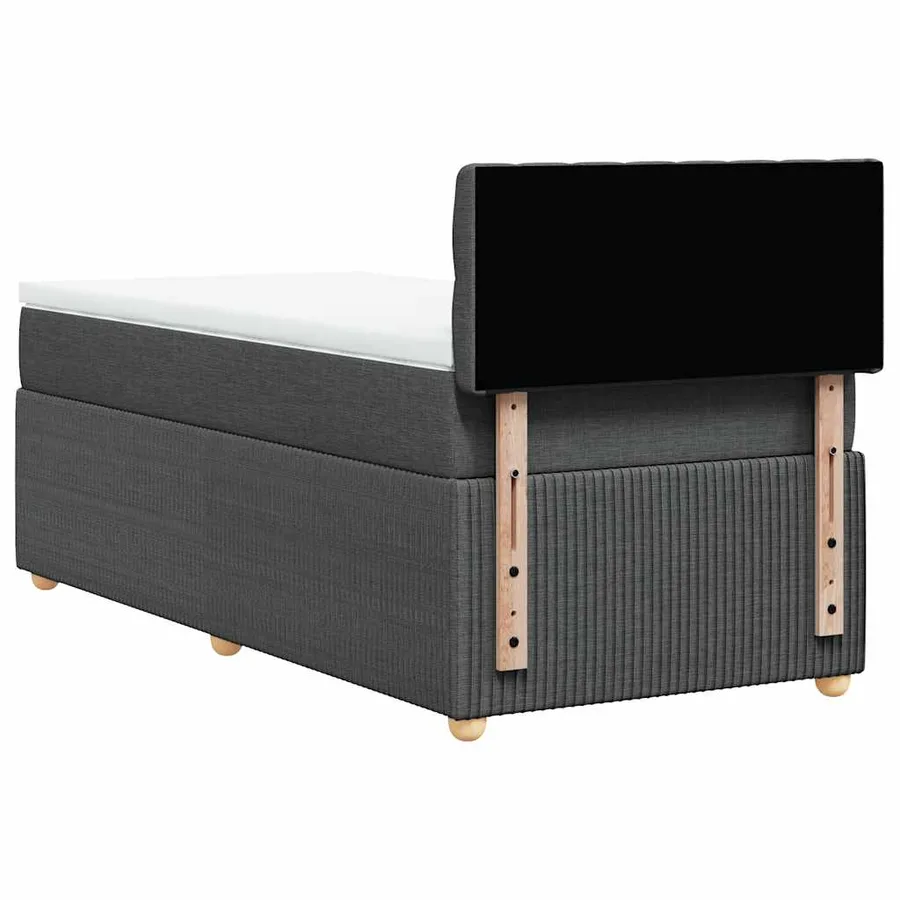 Sommier à lattes de lit avec matelas Gris foncé 80x200 cm Tissu - 8