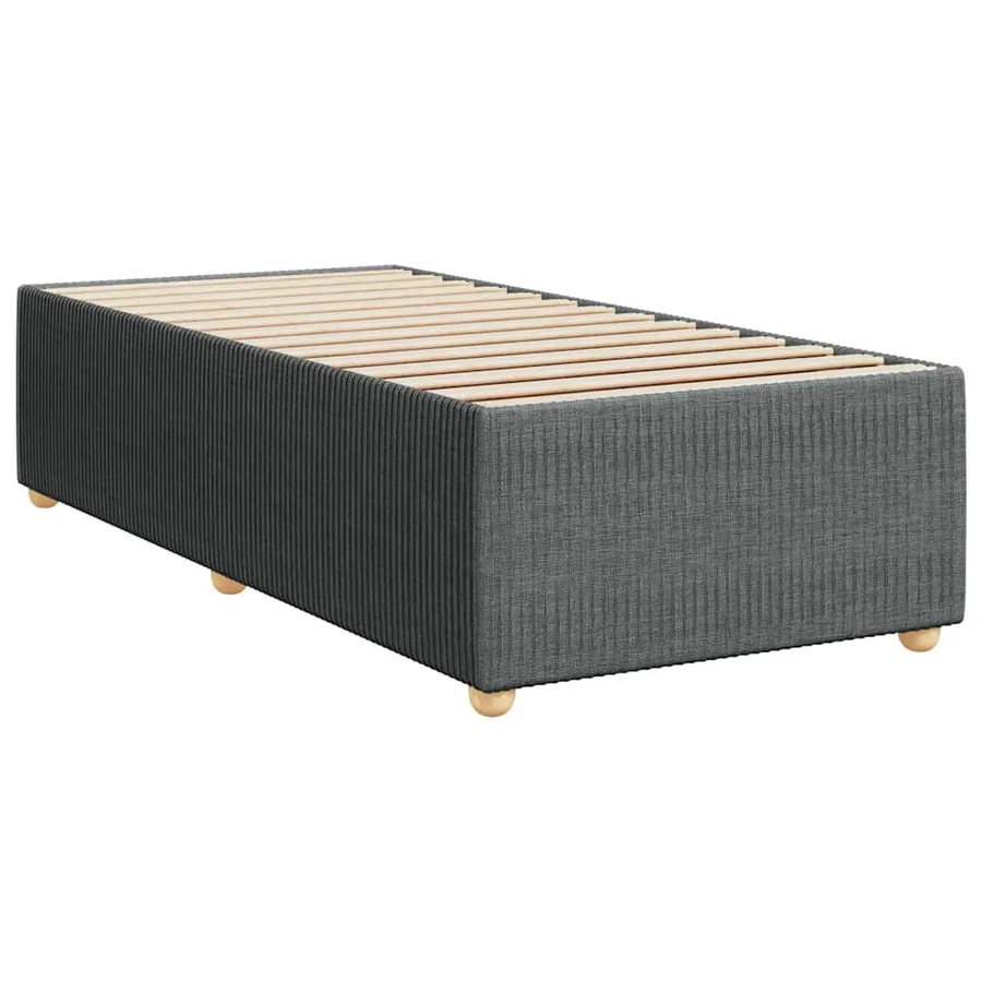 Sommier à lattes de lit avec matelas Gris foncé 80x200 cm Tissu - 9