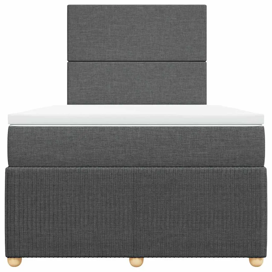 Sommier à lattes de lit avec matelas gris foncé 120x190cm tissu - 4