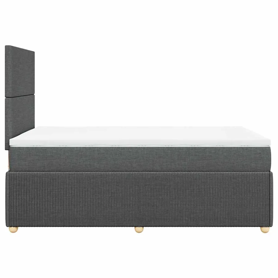 Sommier à lattes de lit avec matelas gris foncé 120x190cm tissu - 5