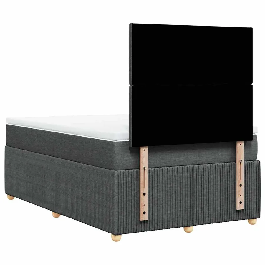 Sommier à lattes de lit avec matelas gris foncé 120x190cm tissu - 6