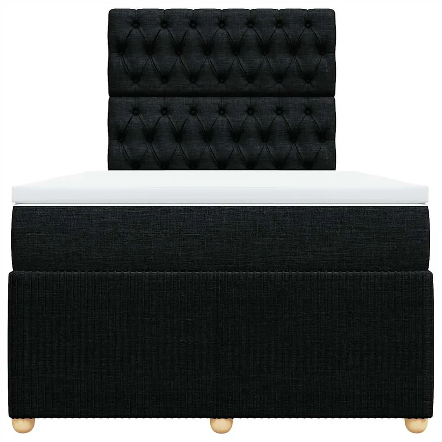 Sommier à lattes de lit avec matelas noir 120x190 cm tissu - 4