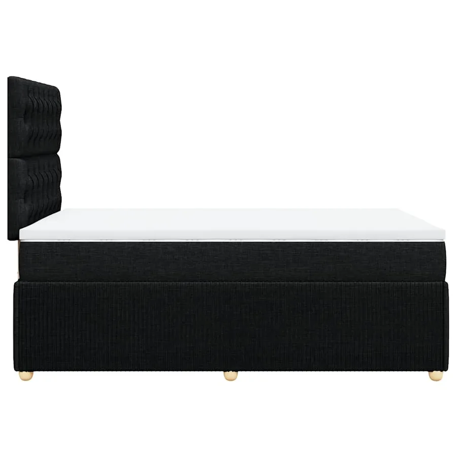 Sommier à lattes de lit avec matelas noir 120x190 cm tissu - 5