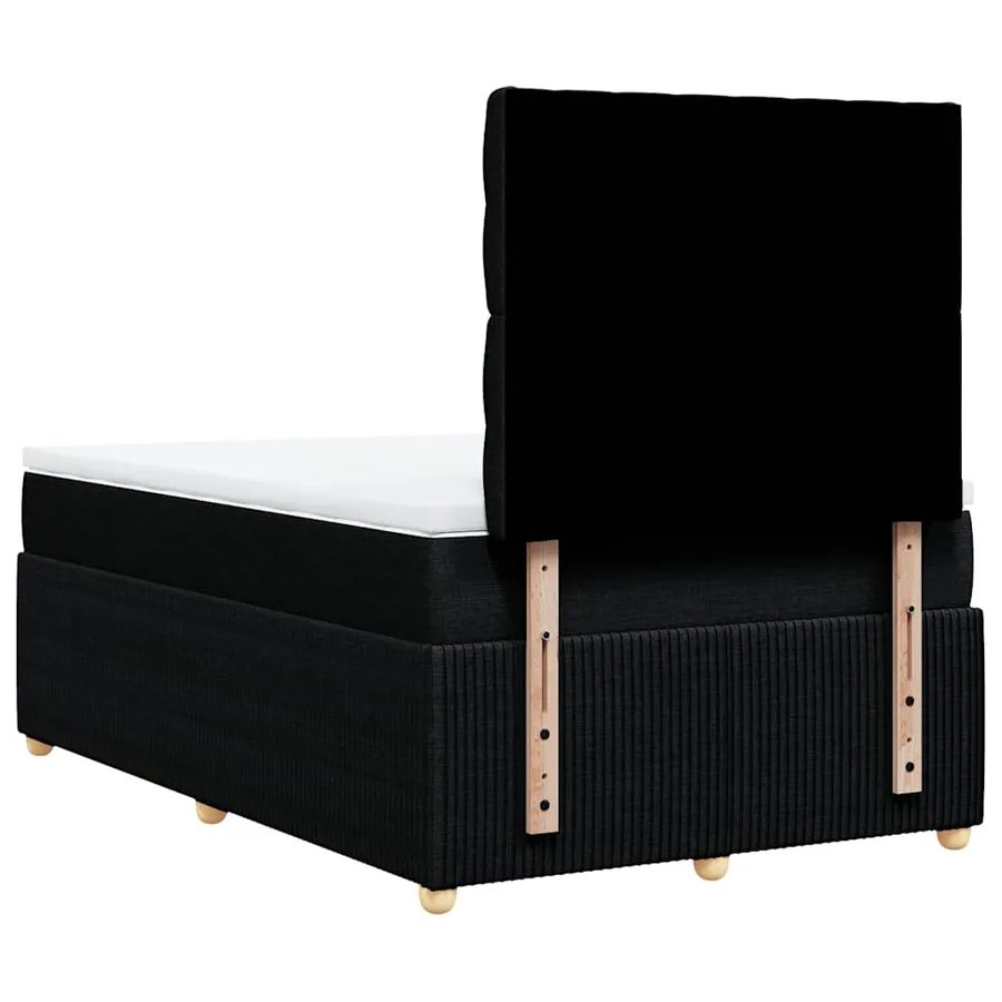Sommier à lattes de lit avec matelas noir 120x190 cm tissu - 6