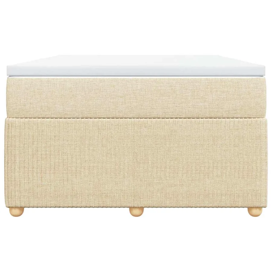 Sommier à lattes de lit avec matelas crème 120x190 cm tissu - 4