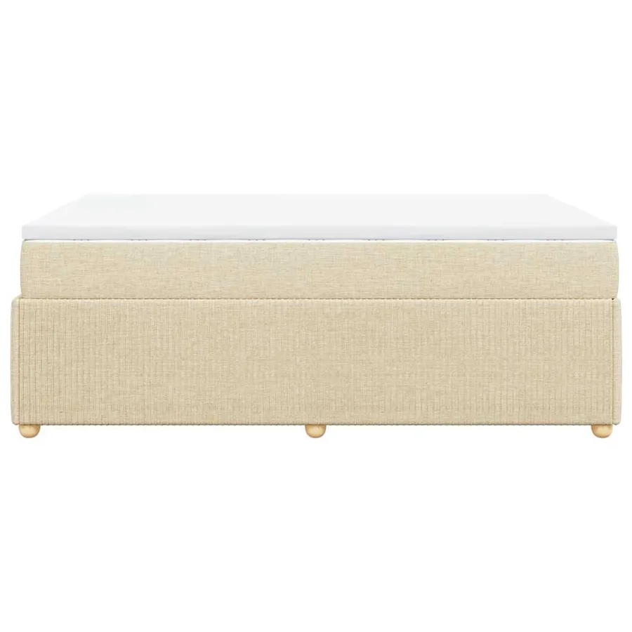 Sommier à lattes de lit avec matelas crème 120x190 cm tissu - 5