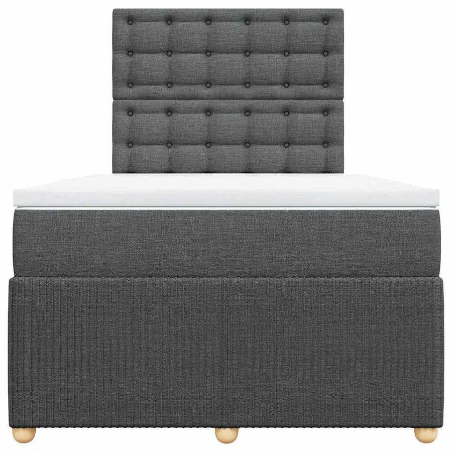 Sommier à lattes de lit avec matelas gris foncé 120x190cm tissu - 4