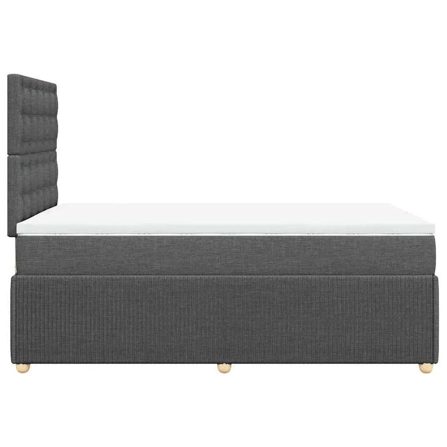 Sommier à lattes de lit avec matelas gris foncé 120x190cm tissu - 5