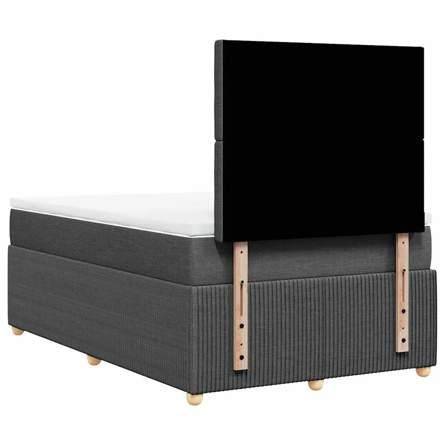 Sommier à lattes de lit avec matelas gris foncé 120x190cm tissu - 6