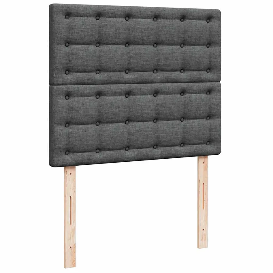 Sommier à lattes de lit avec matelas gris foncé 120x190cm tissu - 7