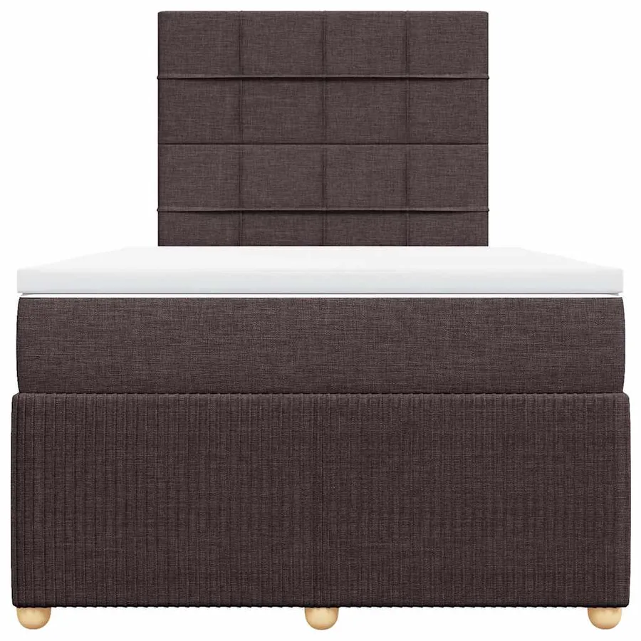 Sommier à lattes de lit et matelas marron foncé 120x190cm tissu - 6