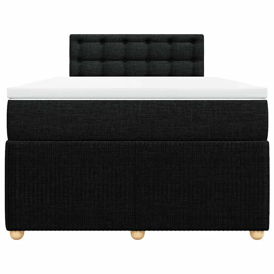 Sommier à lattes de lit avec matelas noir 120x190 cm tissu - 4