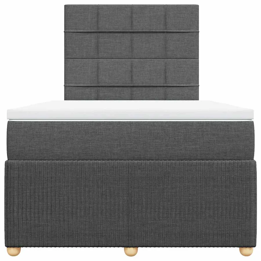 Sommier à lattes de lit avec matelas gris foncé 120x190cm tissu - 4