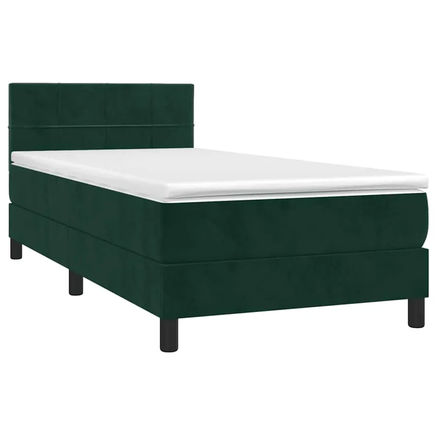 Sommier à lattes de lit et matelas Vert foncé 80x200 cm Velours - 3